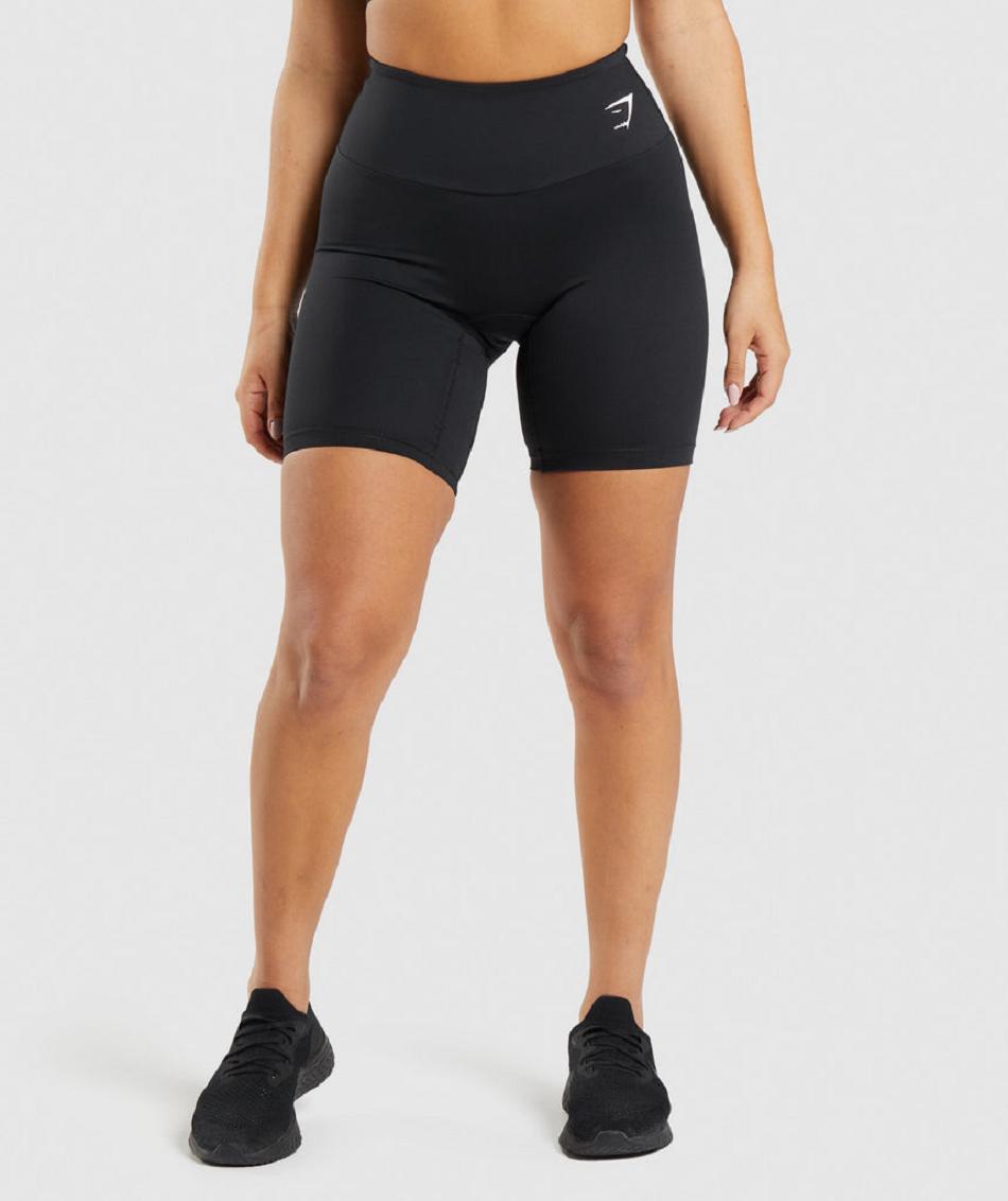 Szorty Damskie Gymshark Treningowe Cycling Czarne | PL 2368JPQ